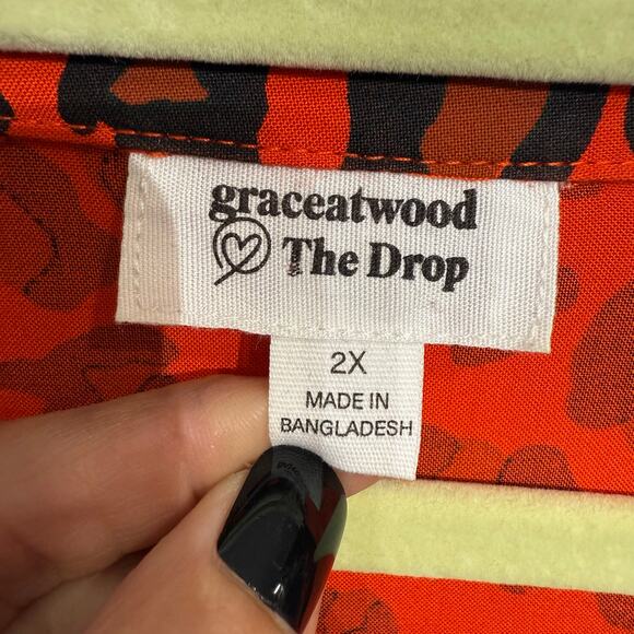 Grace Atwood The Drop Red Leopard Print Mini Shift Dress Sz 2X - Picture 5 of 11